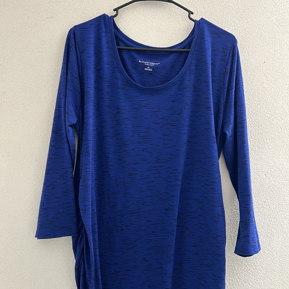🦋 Liz Lange Maternity Blue and Black casual Maternity Dress. Size XL.